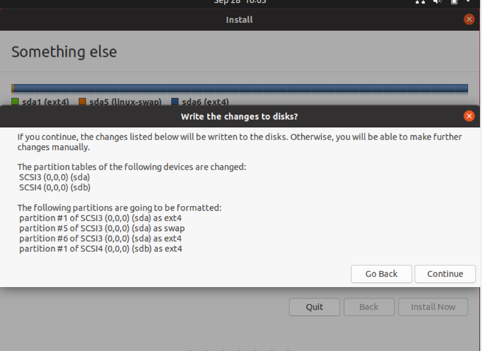 Writes changes to disk