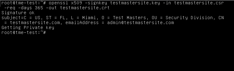 Generate a Self-Signed Certificate from Existing Keys