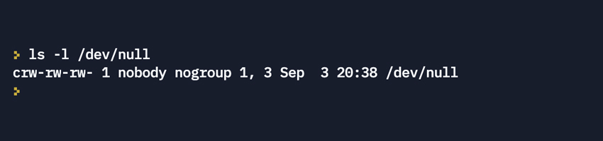 /dev/null 1